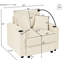 Chaise de salon confortable avec rangement pour accoudoirs et porte-revues en velours côtelé de 330 lb