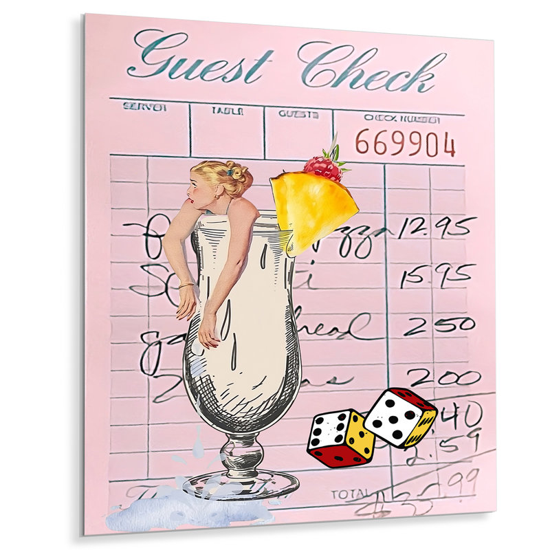 «Happy Check», art mural, salon, Métal métal, H 40 po x l 30 po x P 1,5 po