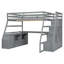 Lit mezzanine double avec 7 tiroirs, 2 tablettes et un bureau-1607759076