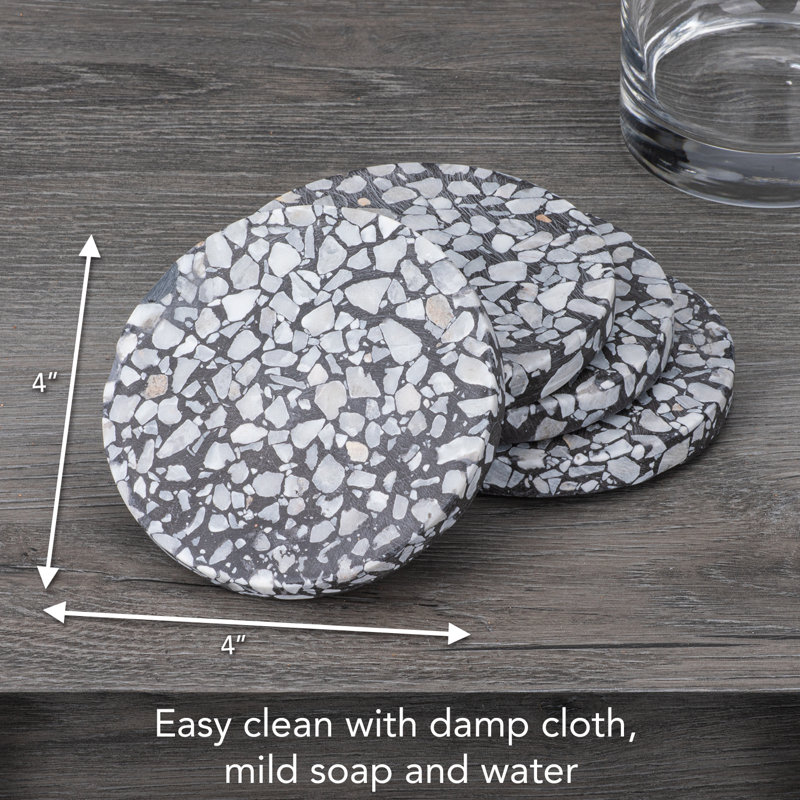 Stoneware Round 4 Piece Coaster Set