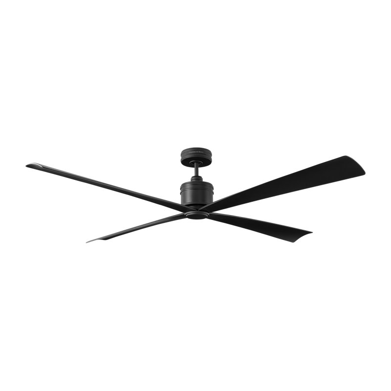 Visual Comfort Fan Launceton 72 Indoor Ceiling Fan with Light Grey Weathered Oak ABS blades and Handheld Remote