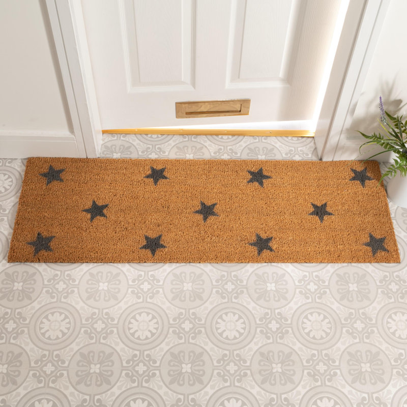 Gise Non-Slip Outdoor Doormat, Natural/Grey