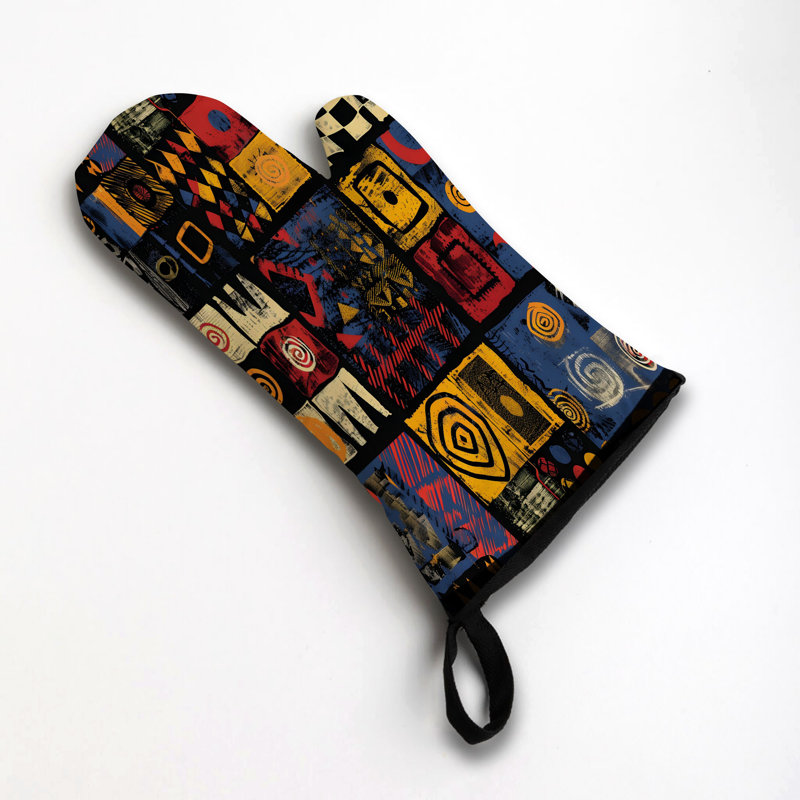 Sergé de coton brillant Ikat Oven Mitt