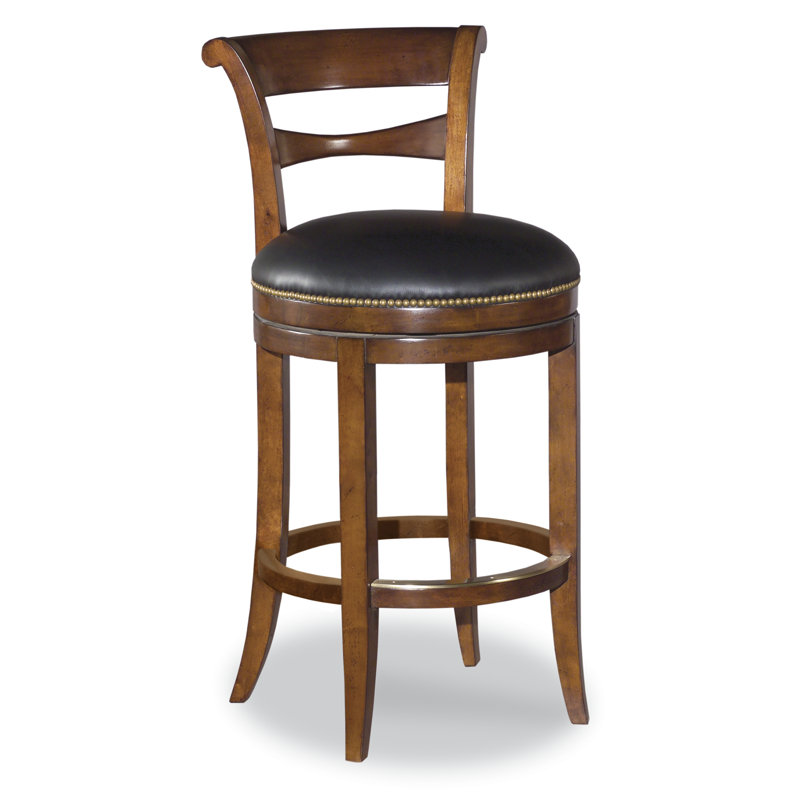 Tabouret de bar et de comptoir Muirfield, Cuir cacao / cadre bordeaux, Tabouret de comptoir (siège d'une hauteur de 24,5