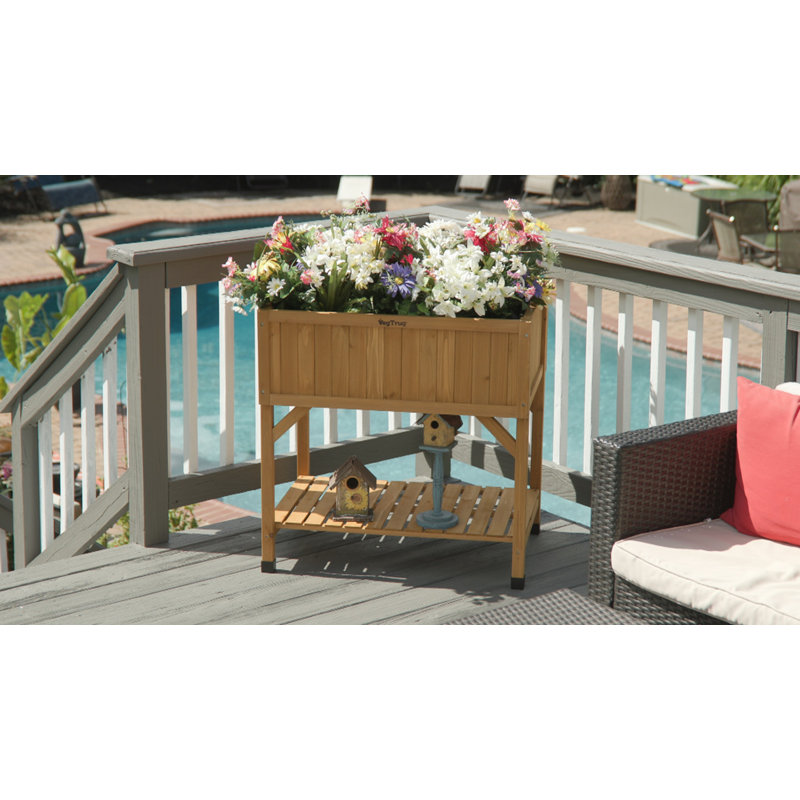 Deluxe Raised Bed Planter, Natural Wood