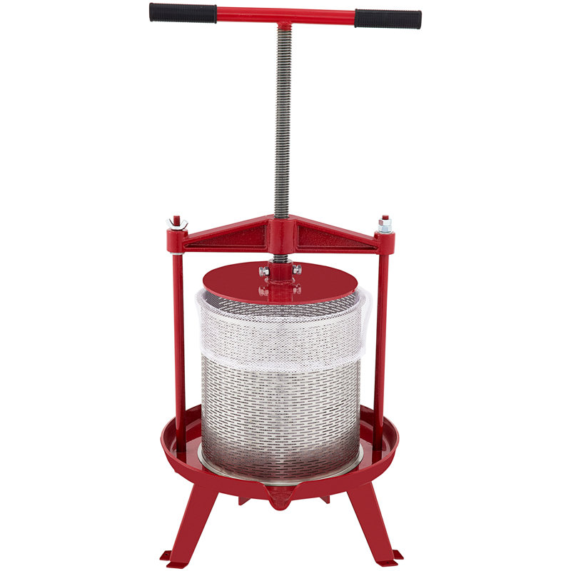 Pressoir à vin VEVOR, 3,7 gallons / 14 L, pressoir à raisin manuel en fonte pour la fabrication du vin, rouge.