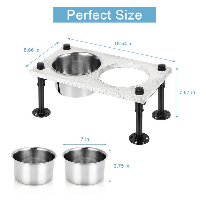 Anti-Skid Pet Bowl, Gray/White