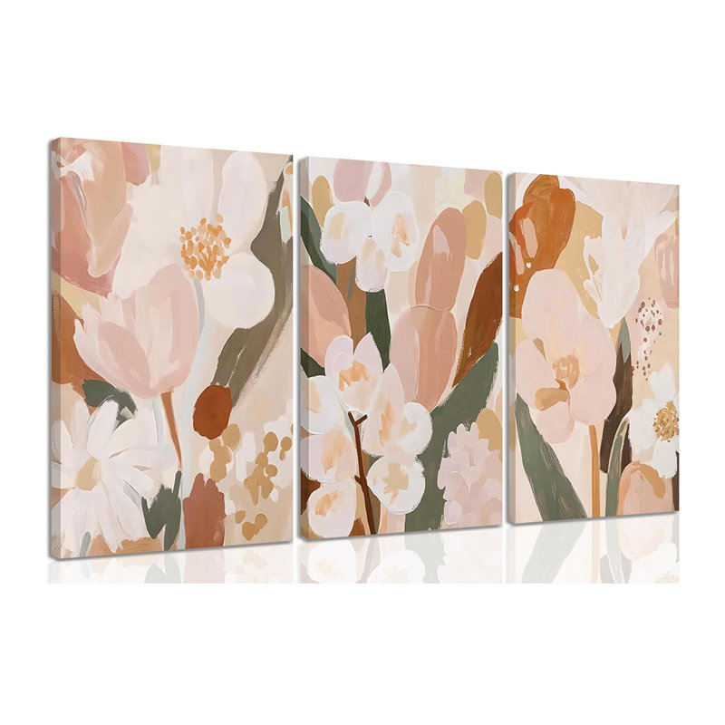 3 Piece Wrapped Canvas Print, 40 cm H x 90 cm W