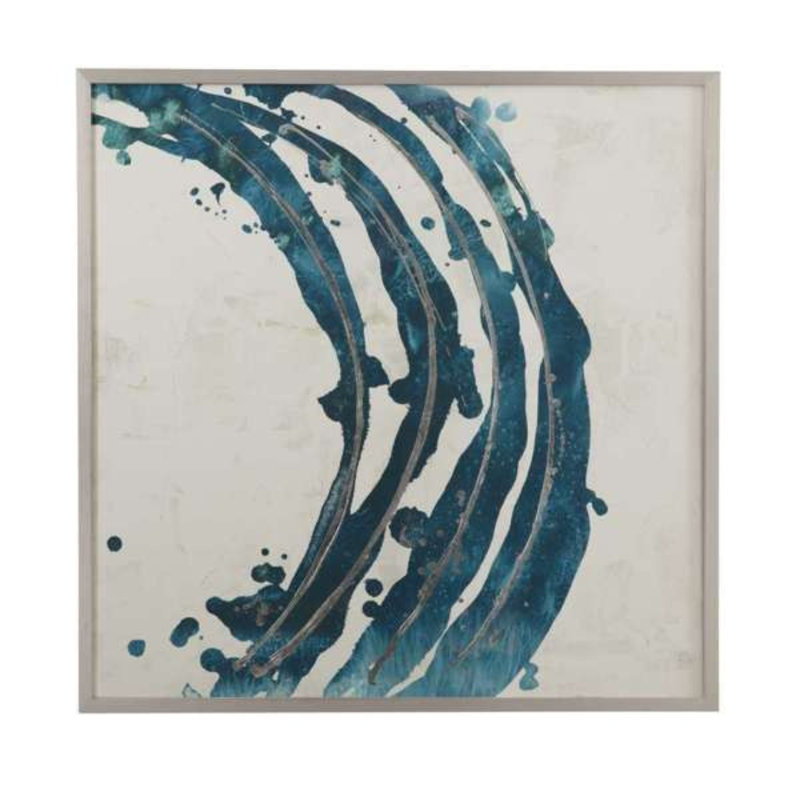 «Blue Embellished Blue Circle II», reproduction encadrée