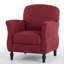Fauteuil d'appoint contemporain ergonomique avec pattes de gourde et patins antidérapants-132974475