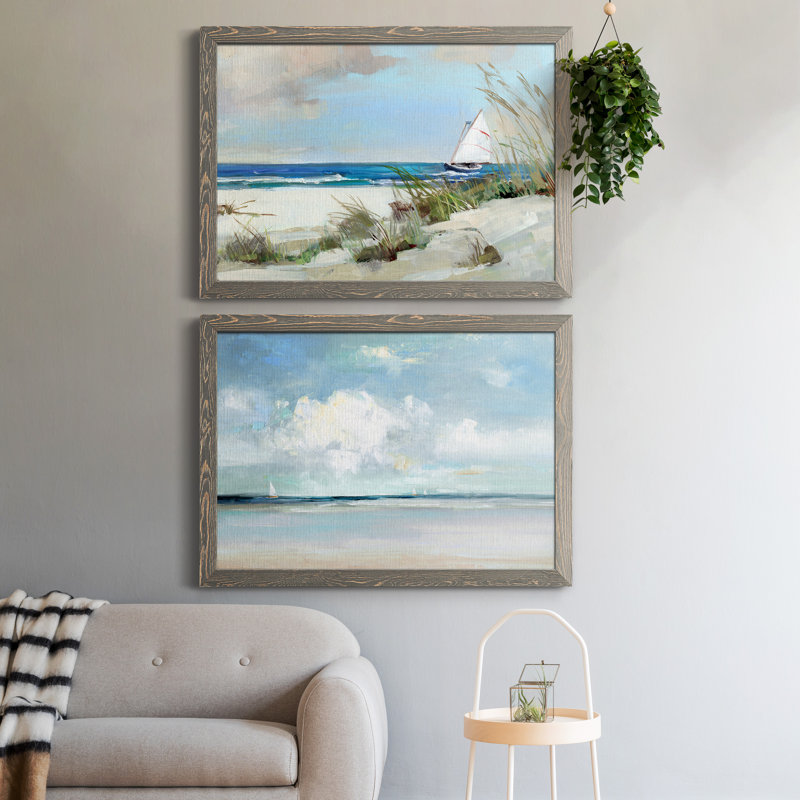 Ensemble de 2 reproductions de photos encadrées sur toile Midday Breeze, Encadré gris, H 37,5 po x l 55 po x P 1,5 po