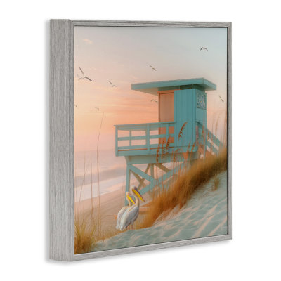 «Coastal Charm Beach Hut», estampe numérique par Steve Hunziker