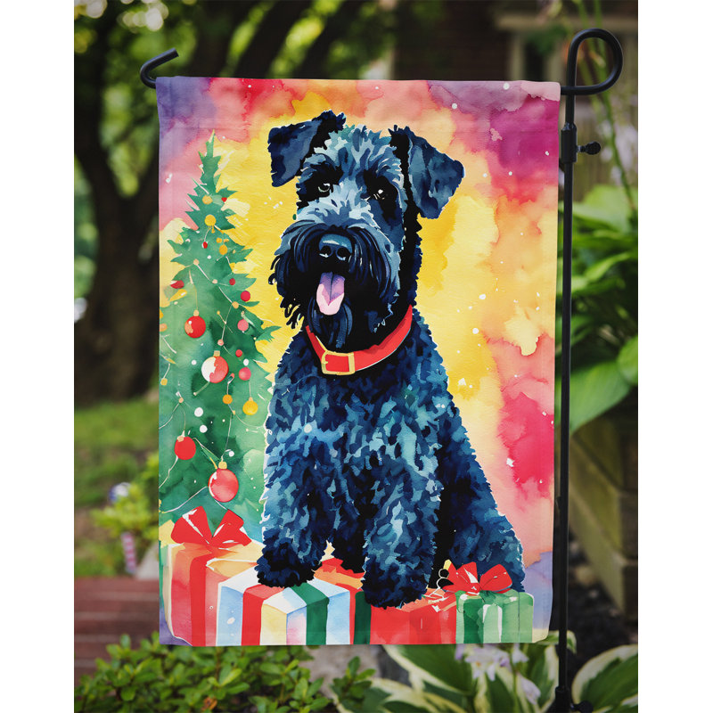 Drapeau de Noël Kerry Blue Terrier, H 15,5 po x l 11,25 po