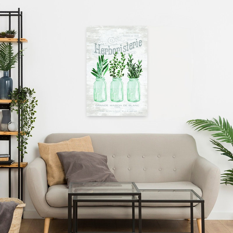 Charmantes herbes de cuisine, art printanier, H 24 po x l 16 po