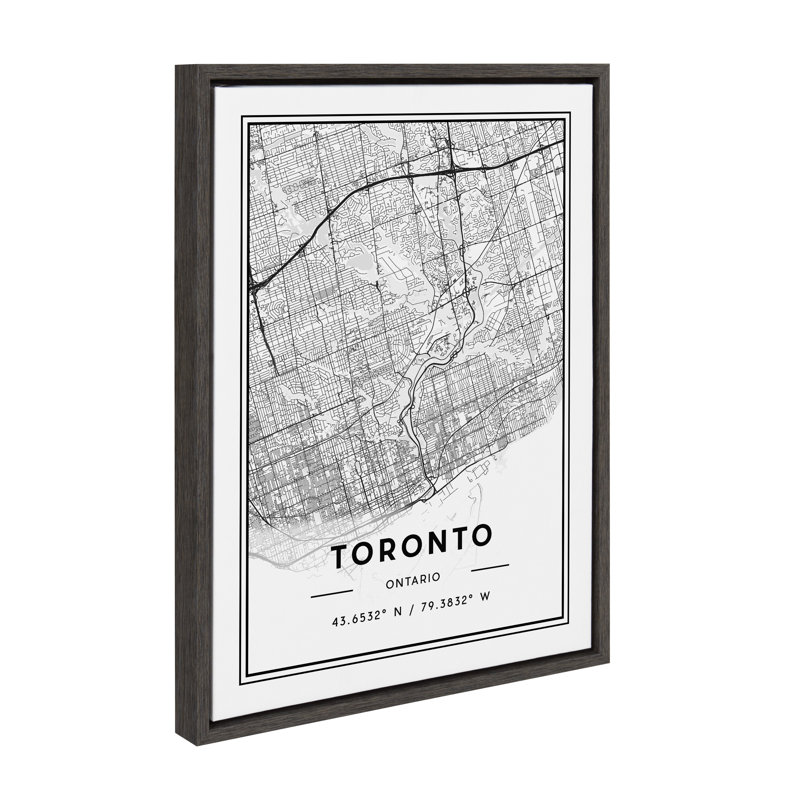 «Toronto Modern Map» par Jake Goossen, reproduction d'art sur toile encadrée