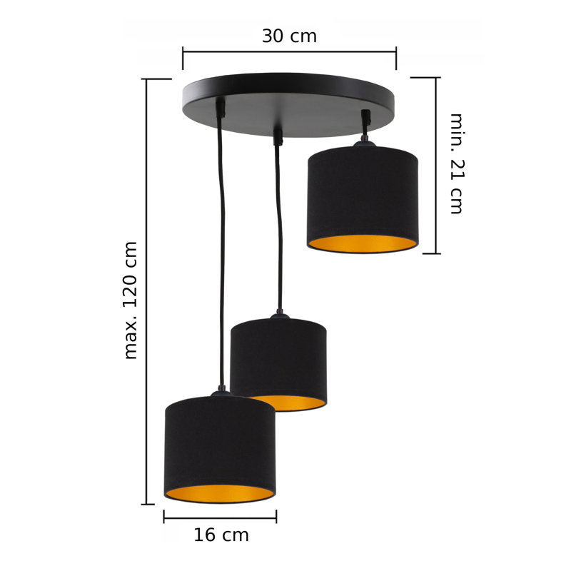 Prabhu 3 - Light Drum Pendant, Black