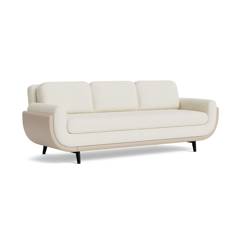 Regatta 90 Sofa, Berber - Cream/Greenwich Leather - Taupe, Black