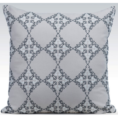 Exotic Embroidered Feather Throw Pillow
