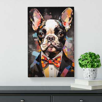 French Bulldog Dadaism Art - Wrapped Canvas