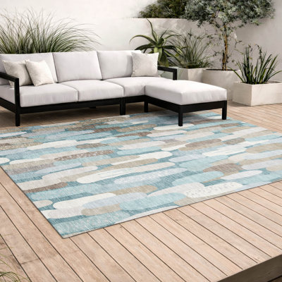 Tapis moderne Chantille ACN3111 lavable à la machine pour intérieur/extérieur