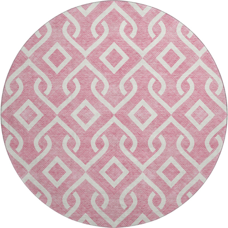 Premium Machine Washable Cerrito Blush Rug, Round 8'