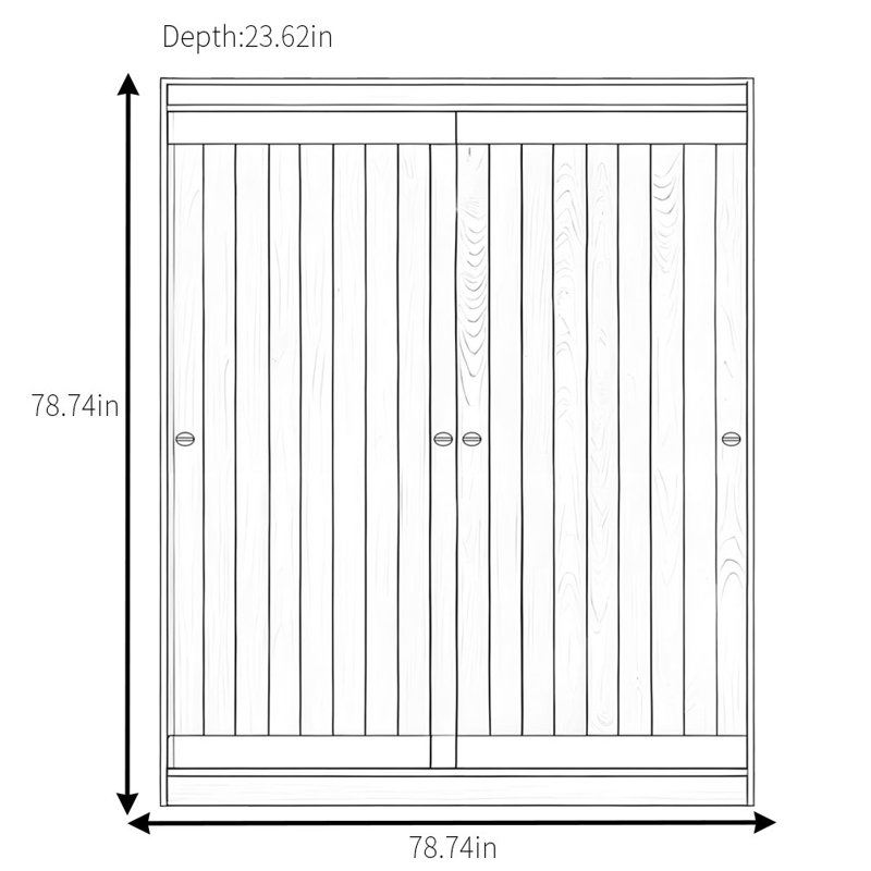 Garde-robe simple et luxueuse, H 78,74 po x l 78,74 po x P 23,62 po