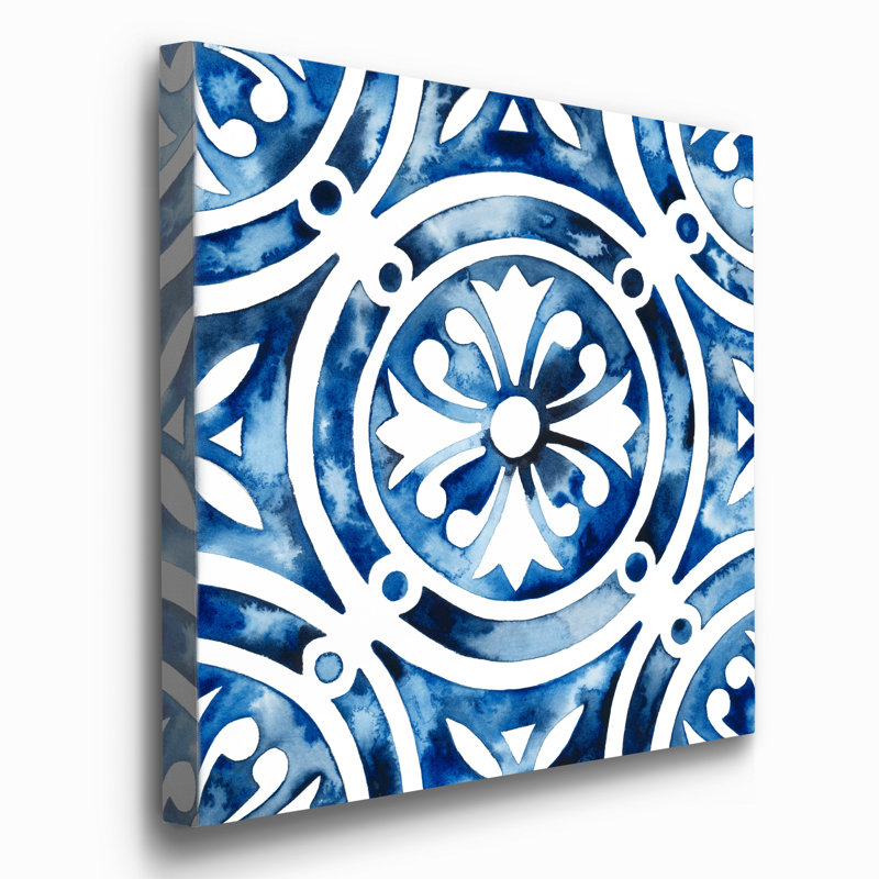 Aravella «Cobalt Tiles IV», reproduction sur toile tendue, H 40 po x l 40 po x P 1 po