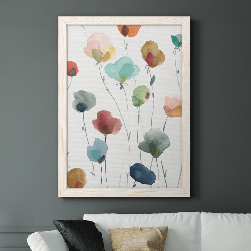 «Lollipop Garden I», peinture sur toile encadrée, Cadre blanc, H 44 po x l 31 po x P 1 po