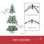 Arbre de Noël 6 pi avec motif de flocage d'hiver, 800 pointes de branches, 61 branches de pin, base enneigée, construction ferme