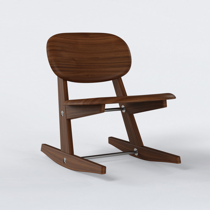 KufenKarl Solid Wood Rocking Chair, Walnut Dark