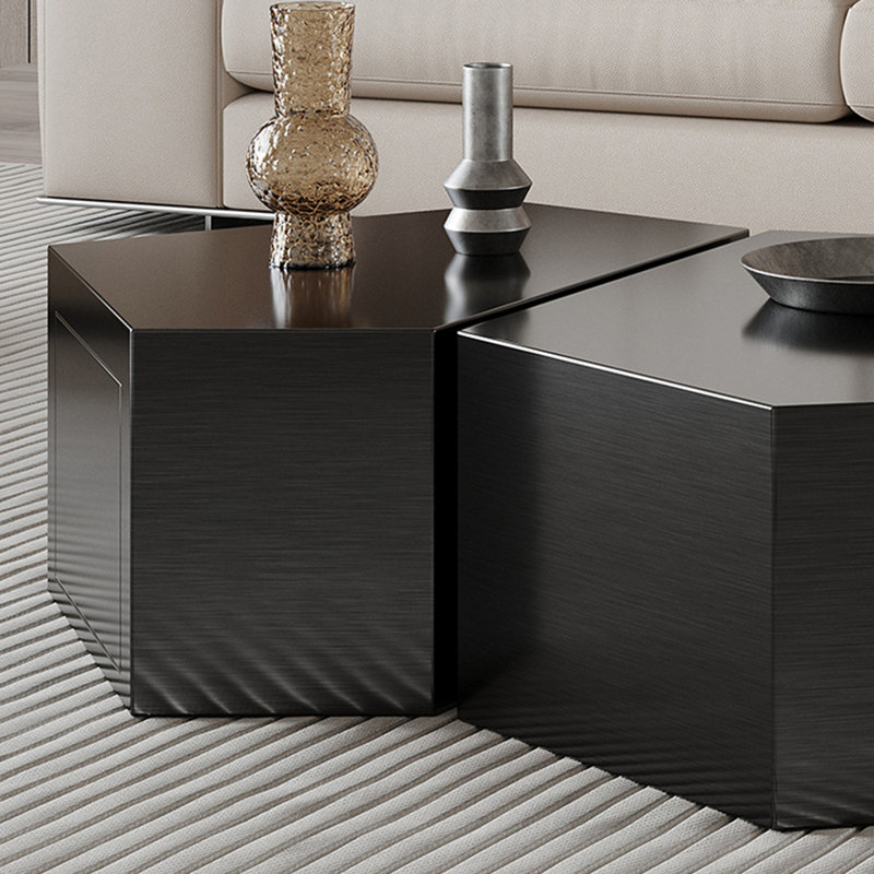 Ensemble de tables basses luxueuses et légères, Noir