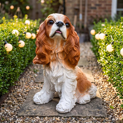 Statue de chien en résine résistante aux intempéries, figurine d'animal réaliste pour la décoration de votre pelouse, terrasse et jardin.