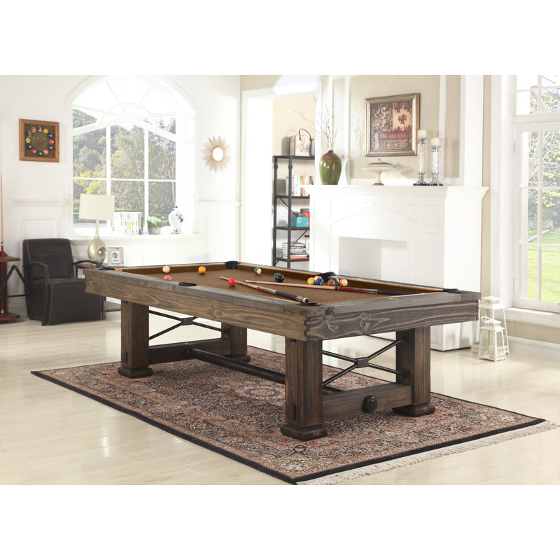 Rio Grande Slate Pool Table with Professional Installation Included, 8' 5", Wine, Weathered Bark
