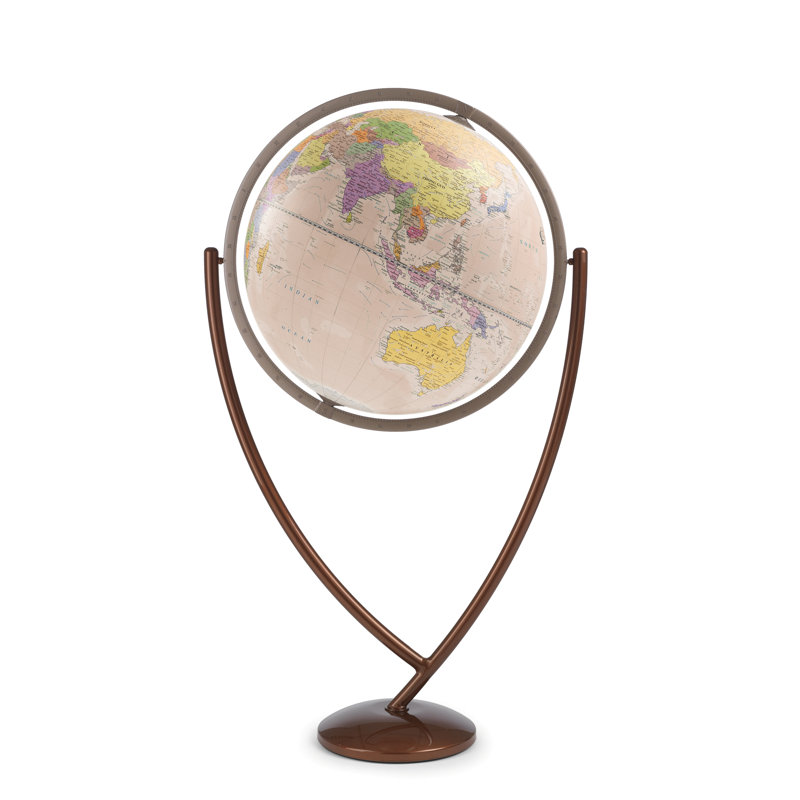 Globe terrestre colombo, H 51,5 po x l 24 po x P 24 po, Abricot