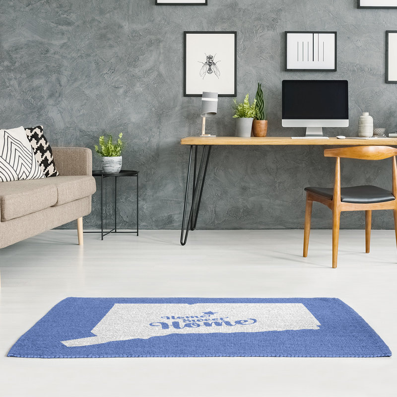 Home Sweet Hartford Blue Area Rug, Rectangle 5' x 7', No