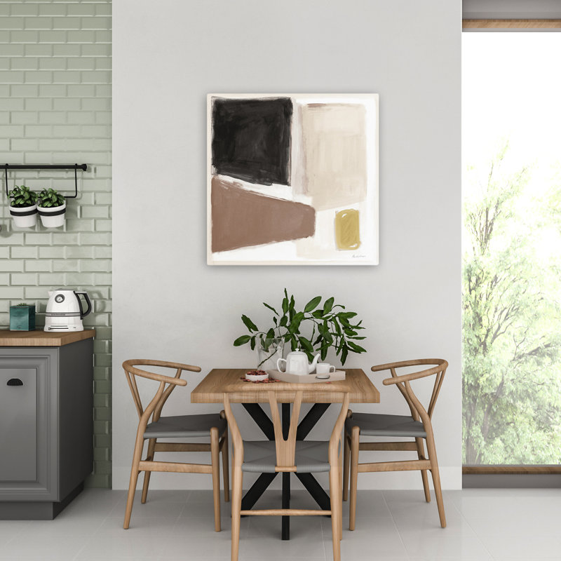Neutral and Brew, art abstrait contemporain, H 32 po x l 32 po