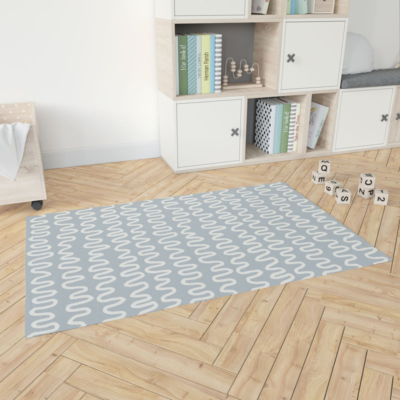 Tapis de jeu Wiggle, Bleu ardoise / bleu, Rectangle 5 pi x 7 pi