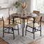 Ensemble de 4 chaises de salle à manger industrielles en acier inoxydable noir et naturel, hauteur 81 cm (32 po).