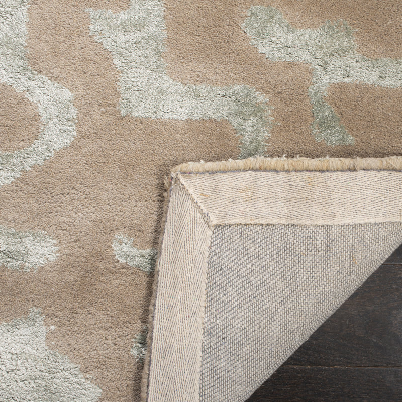 Jorie Hand Tufted Wool/Cotton/Viscose Abstract Rug in Taupe, Rectangle 7'6" x 9'6"