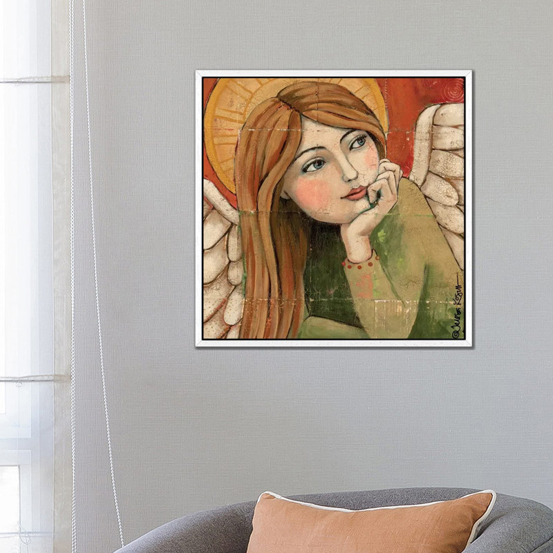 Peaceful by Teresa Kogut - Painting on Canvas, White Framed, 66.04 cm H x 66.04 cm W