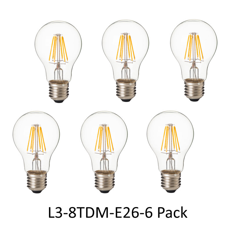 8 watts (75 watts équivalents), DEL A19, ampoule intelligente à intensité variable, blanc chaud (3000K) E26 / culot moyen (standard)