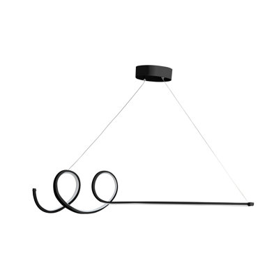 Elegant Adjustable Black Chandelier, 47.2 x 7.9 x 7.9 inches | Aluminium Body, LED Socket, 4000K Yellow Light | Energy Efficient 24-36 Watts | Perfect for Living Room, Dining Room & Modern Decor