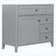 Meuble-lavabo gris autoportant 36 po avec lavabo, panneau de fibres à densité moyenne moderne et bois d'hévéa avec 3 tiroirs, tablette réglable, porte gauche (nouvelle couleur)-1875907028-1875907030-1875907032