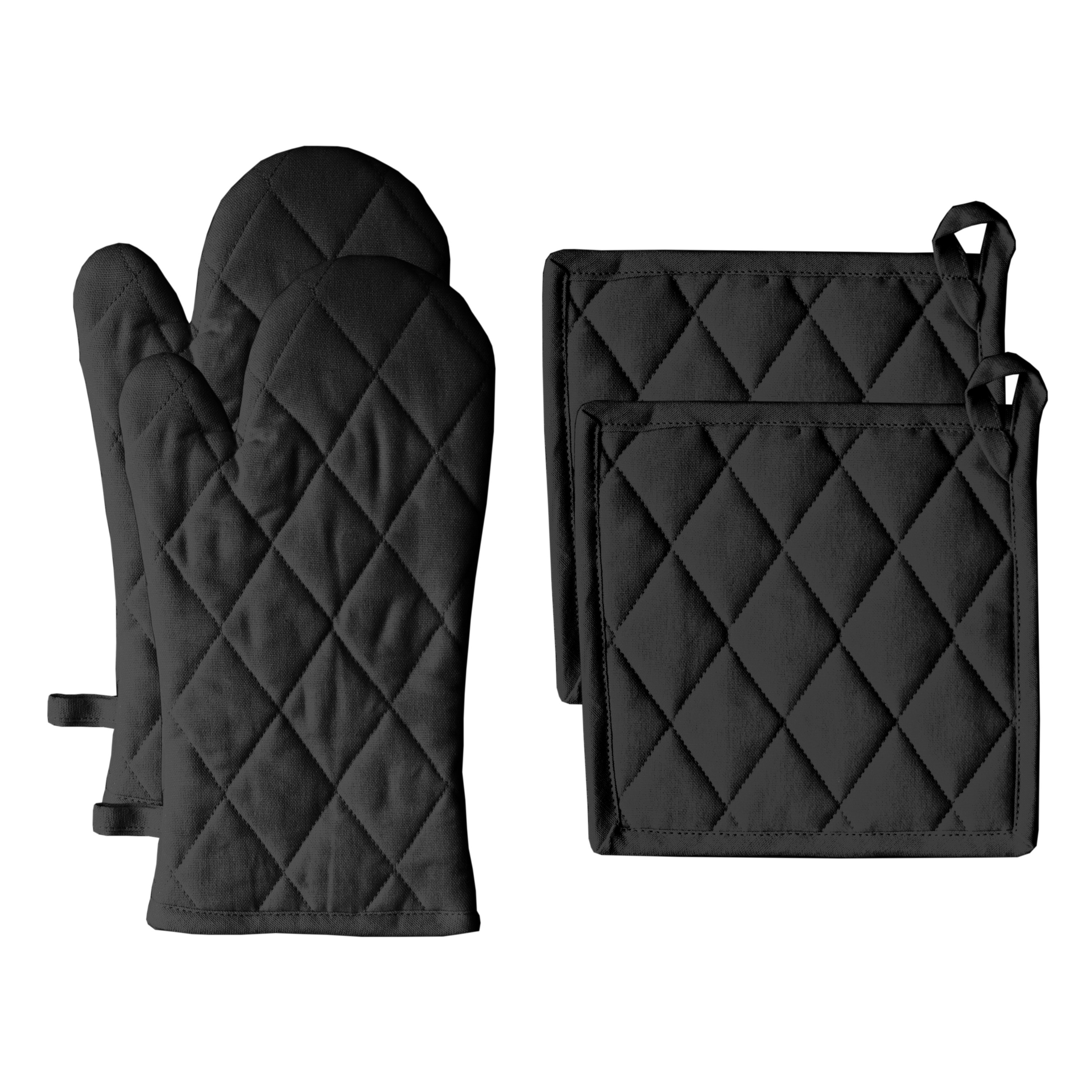 Red Barrel Studio Bay Point Waffle 4Piece Potholder and Oven Mitt Set