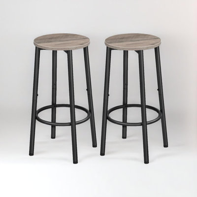 Rustic Industrial Bar Stools with Metal Frame Kitchen Furniture Chair Dining