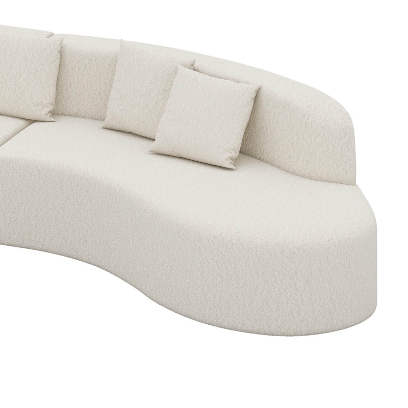 Canapé modulaire modulaire, canapé incurvé moderne avec assise profonde, Beige
