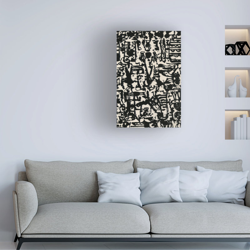 Large Black and White Abstract Canvas Art