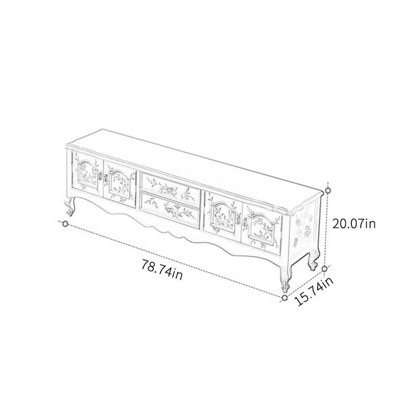 Meuble télé léger et luxueux au design unique, 78.74"
