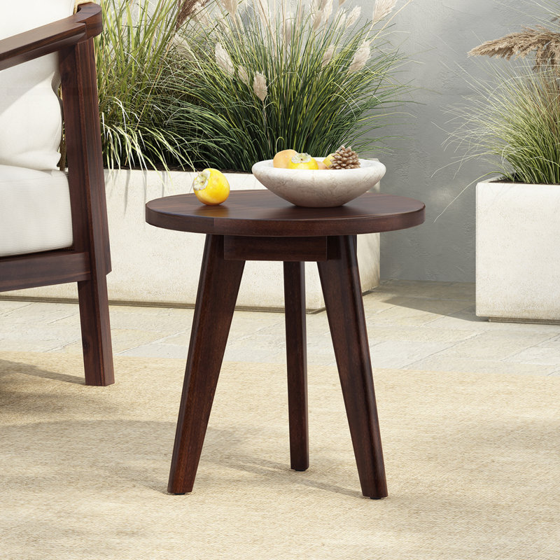 Table d'appoint Marina, Marron foncé, Marron foncé