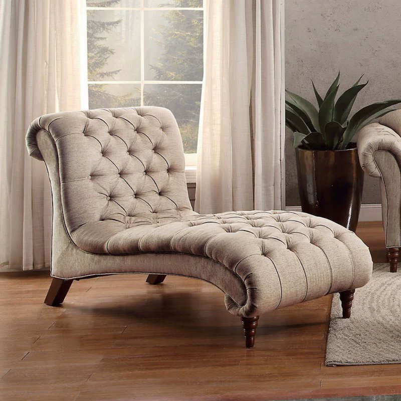 American Country Solid Wood Beige Sofa